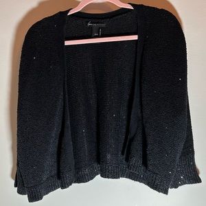 Lane Bryant Black Sequin Cropped Cardigan Shrug Jacket Women’s Plus Size 22/24